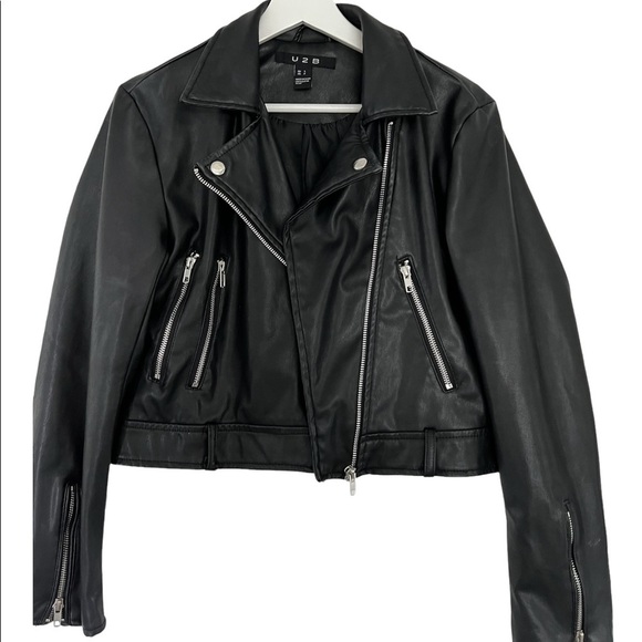 U2B NWOT black  leather women jacket - Picture 4 of 6